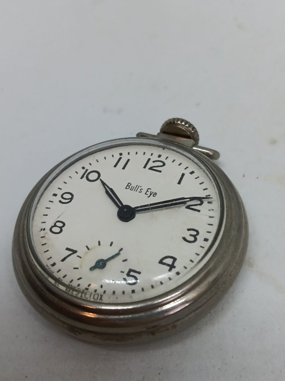 VINTAGE 1972 Westclox Bull's Eye 50mm Manual Wind USA Made Pocket Watch WORKING